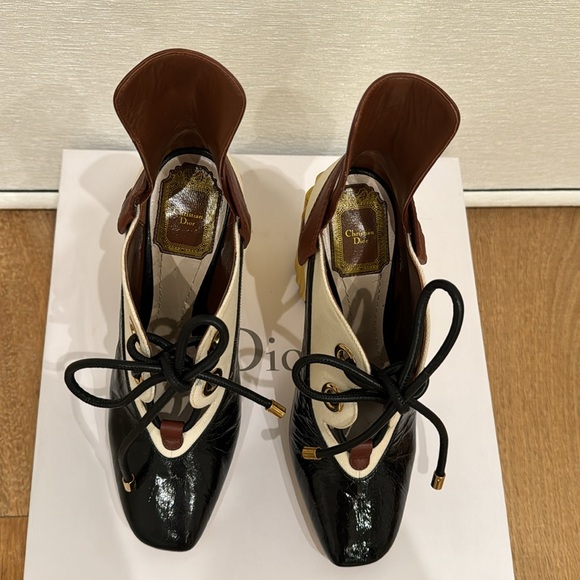 Dior glorious pump in canvas, leather and crinkled leather - Picture 7 of 17